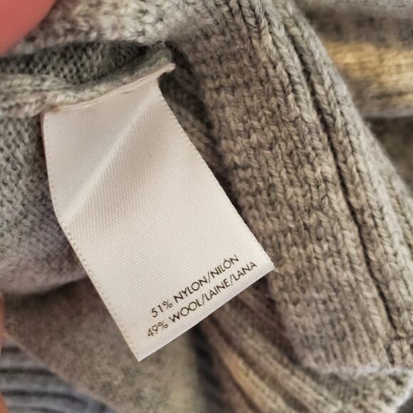 Ann Taylor Lt grey Wool blend hooded sweater with ribbed slouchy fit Large - Picture 6 of 8